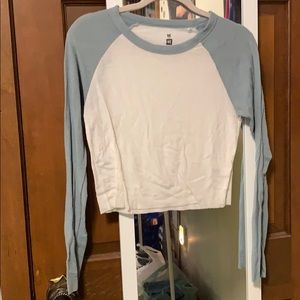 Sage green and white long sleeve